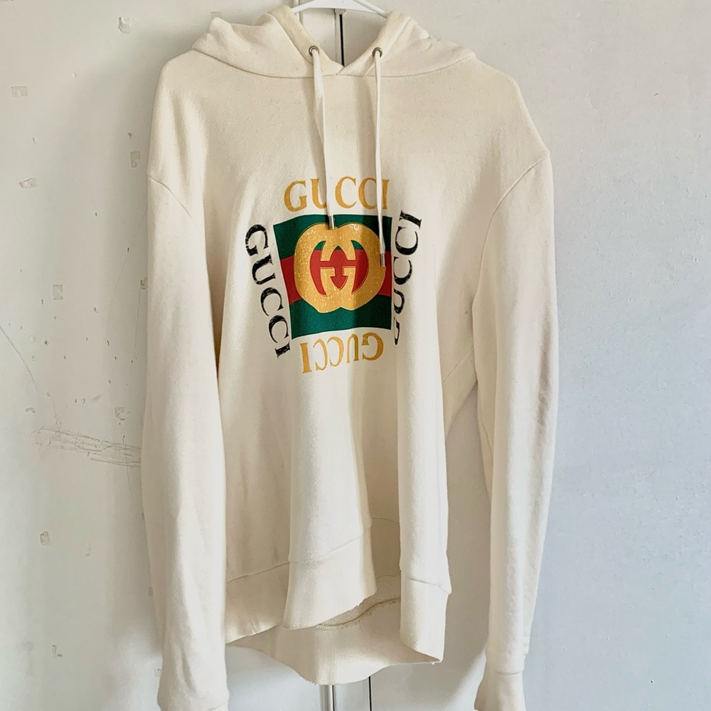 Gucci Ecru Logo Hoodie
